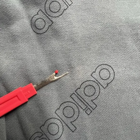 Adidas All Over Logo Hooded Sweatshirt Adult Medium Blue/Gray Hoodie Pockets - Picture 10 of 10